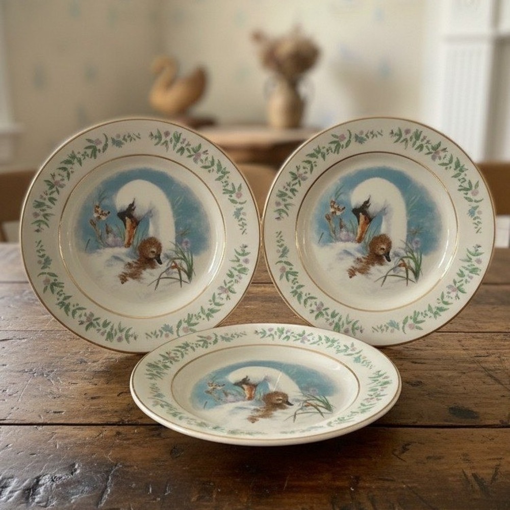 Avon "Gentle Moments" Collector Plates, Set of 3, Vtg Enoch Wedgwood Tunstall